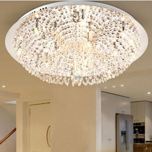 Simple and modern G4 LED remote circular creative warm bedroom study crystal lamp lighting ceiling lamps lighting fixture led