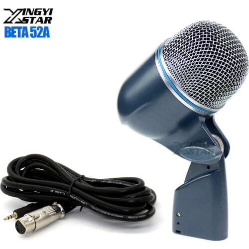 3.5mm Jack Wired Professional Stage Bass Kick Drum Dynamic Microphone For BETA 52A 52 BETA52A Studio Percussion Instrument Sax