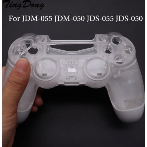 Crystal Clear Front Housing Shell Faceplate Cover Back White Case For Sony Playstation 4 JDM-050 PS4 Controller JDM-055 Cover
