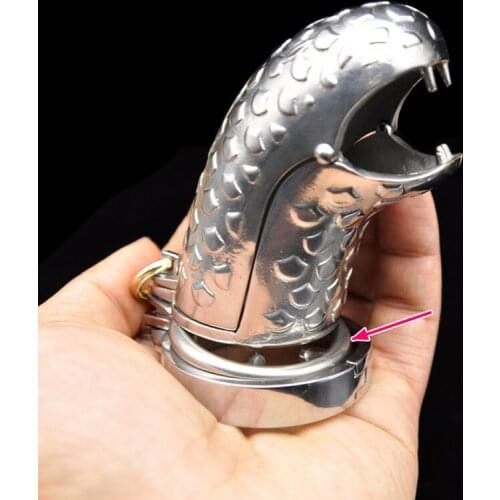 Stainless Steel Serpentine Male Chastity Device Animal Chastity Cage Penis ring Replaceable 4sizes Cock ring Sex Toys For Male