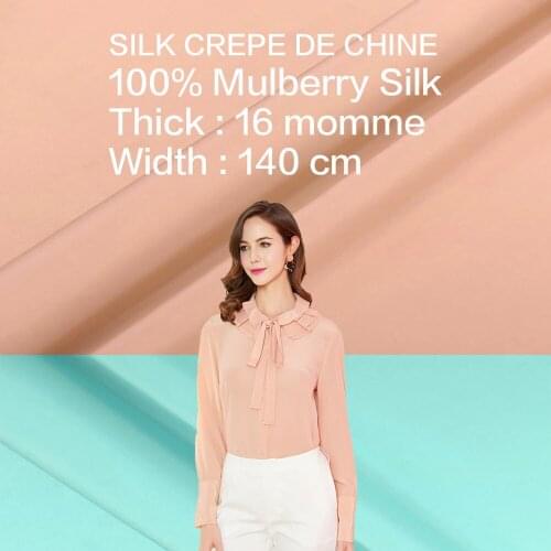 SILK CREPE DE CHINE 140cm width 16momme 100%Natural Silk Dress Fabric crepe de chine silk Wedding Fabric MOQ 1 meter Wholesale