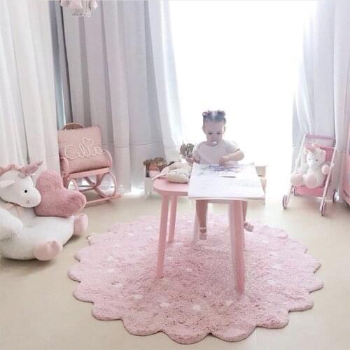 Nordic Dot Wave Cotton Floor Mat Household Living Room Carpet Children Bedroom Rugs Background MatS for Photography Studio