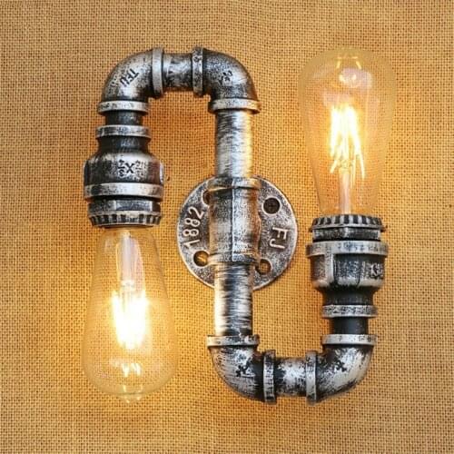Industrial Loft Style Vintage LED Wall Light Fixtures Metal Water Pipe Edison Wall Sconce Retro Wall Lamp Indoor Lighting