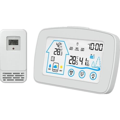 YJ-5003 Press Screen Weather Station Transmitter Humidity Meter Clock