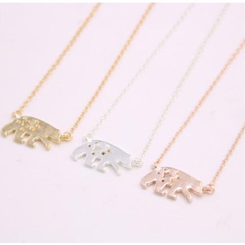 South America style California bell flag pendant necklace Cute bear pendant necklace designed for women