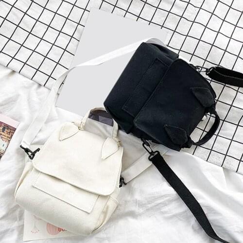 Women Simple Canvas Crossbody Bag Versatile Fashion Messenger Shoulder Bag Small Women Messenger Bag