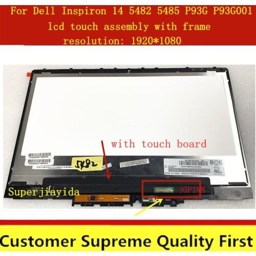 For Dell Inspiron 14 5482 5485 P93G P93G001 14“ FHD 1920*1080 Laptop LCD Touch Digitizer Screen Replacement Assembly