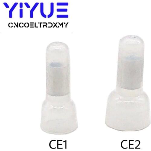 100PCS CE1X CE1 CE-1X / CE2X CE2 CE-2X Closed End Crimp Caps Electrical Wire Cable Terminals Connectors AWG 18-14 22-18