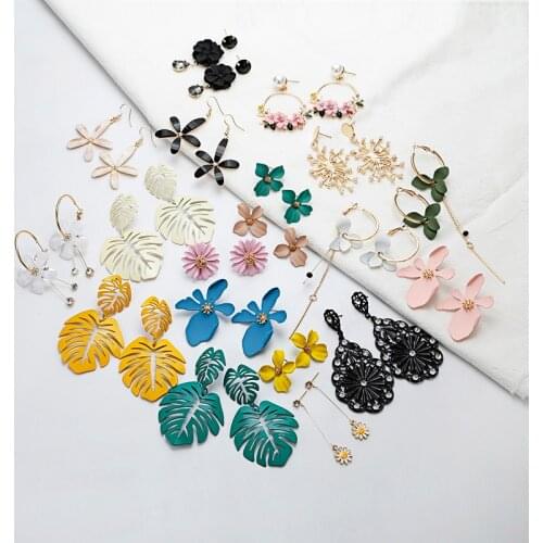 2020 New Korean Acrylic Zircon Tassel Earrings Brincos OorbellenTransparent Earrings Wholesale Flower Womens Earrings
