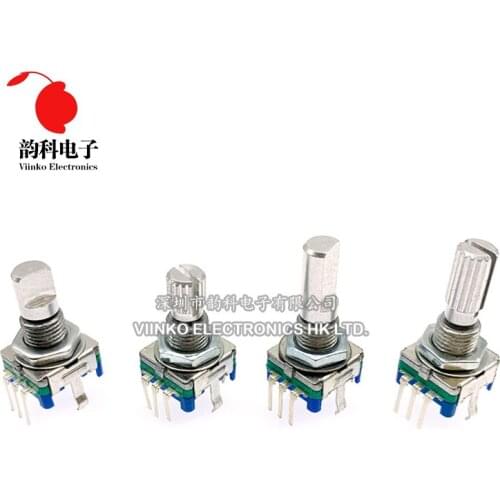 30PCS Half / Plum axis rotary encoder handle length 15mm / 20mm code switch EC11 digital potentiometer with switch 5Pin