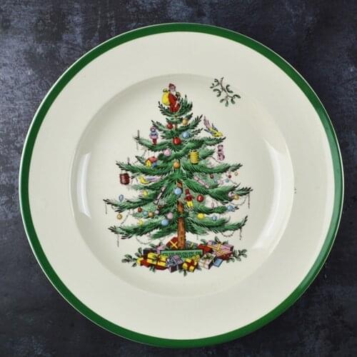 4 Pcs 6.5 INCH Christmas Tree Plate Ceramic Breakfast Beef Dishes Dessert Dish Fruit Snack Plate Simple Creative Animal Dish
