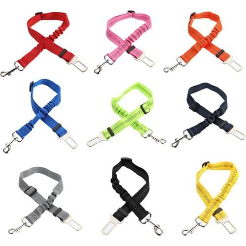 Pet Dog Car Seat Belt Anti-Shock Harness Clip Bungee Lead Puppy Cat Vehicle Travel Safety Lever Buffer Elastic Force Pet Supply
