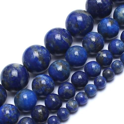 Natural Lapis Lazuli Stone Beads 100% not dyed Stone Beads For Jewelry Making 15inches 4/6/8/10mm Gem Stone Beads Diy Bracelet