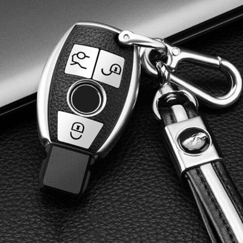 PU+TPU Car Key Case For Mercedes Benz W203 W204 W211 CLK C180 E200 AMG C E S Class Smart Remote Fob Cover Keychain Protector Bag