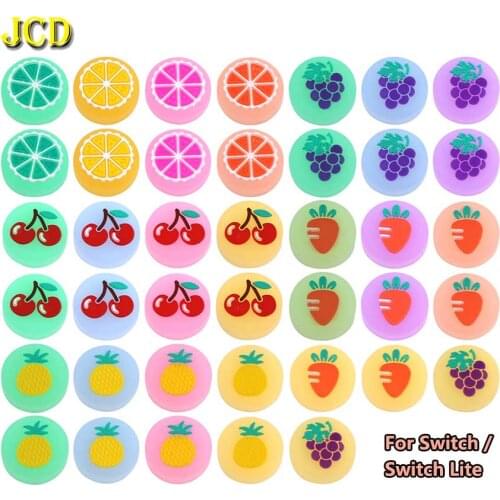 JCD 2PCS Animal Crossing Fruit Thumb Stick Grip Cap Joystick Cover For Switch Lite NS JoyCon Joy Con Controller Case