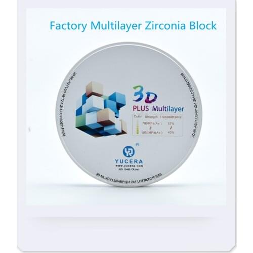 Zirconia 3D Pro Blocks For Dental Milling Machine 5 Axis Blench Shades Zirconia Discs For CAD CAM System Dental Lab