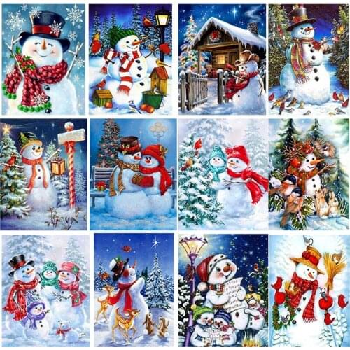 DIY Painting By Numbers Santa snowman HandPainted Oil Painting Drawing On Canvas Unique Gift for children adult Home Decoration