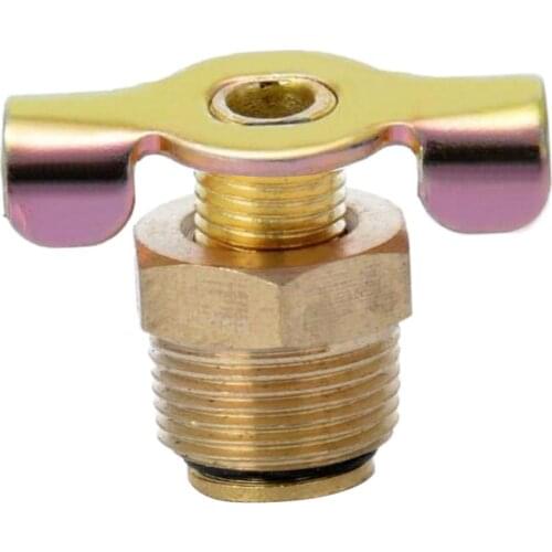 NPT 3/8' Solid Brass Drain Valve Compressor Air Tank Port Fittings Petcock Water Drain Valve Replacement Part
