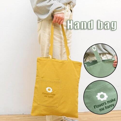 Double-Sided Dual-Purpose Handbag Cotton and Linen Pocket Handbag Shopping Bag Storage Bag Sundries Bag JS22