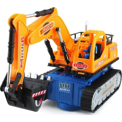 Electric Excavator Flash Music Children Engineering Vehicle Xmas Gift Toys Car Model For Kids