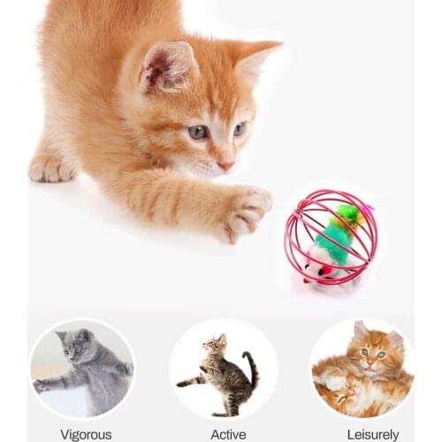 Interactive Toy Stick Feather Wand With Small Bell Mouse Cage Toys Plastic Artificial Colorful Teaser Toy Pet Supplies