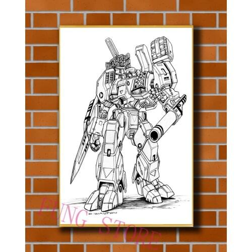 K013 Science Fiction Mech Warrior Robot Monster Originality Custom Silk Poster Home Deco Wall Art Christmas Gift