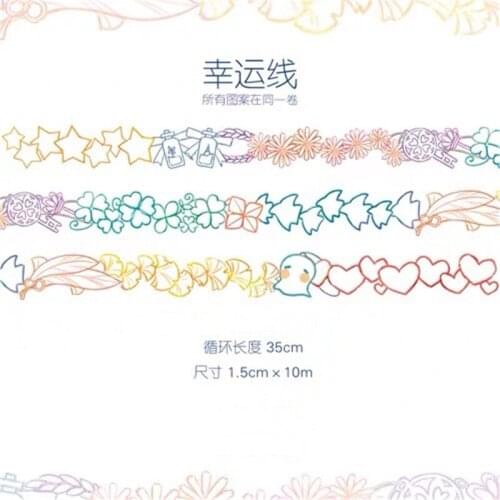 Lucky Star Card Making Bullet Journal Masking Tape Adhesive Tape DIY Scrapbooking Sticker Label Washi Tapes