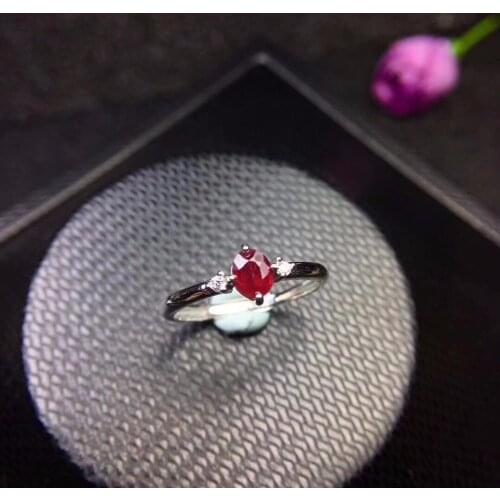 New shop promotion natural ruby lady ring color good 925 Silver Mosaic explosion recommended