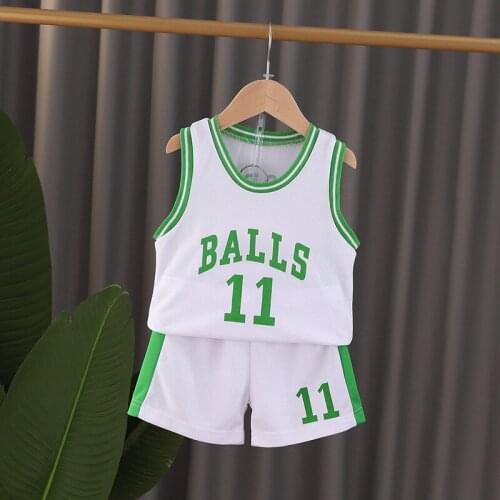 New Summer Baby Boys Basketball Clothes Sets Kids Girls Letter Vest+shorts 2-piece Toddler Casual Clothing Sets Number Eleven