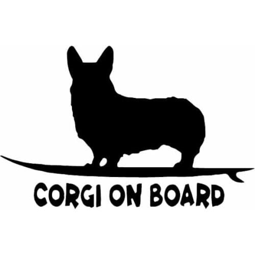 Corgi on Board Puppy Funny Dog Vinyl Decal Creative Car Sticker Automobile Window Door Decor,14cm*9cm