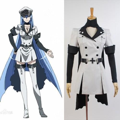 Cosplay Akame ga KILL Esdeath Empire General Apparel Full Set Uniform Outfit Cosplay Costume Halloween Costume
