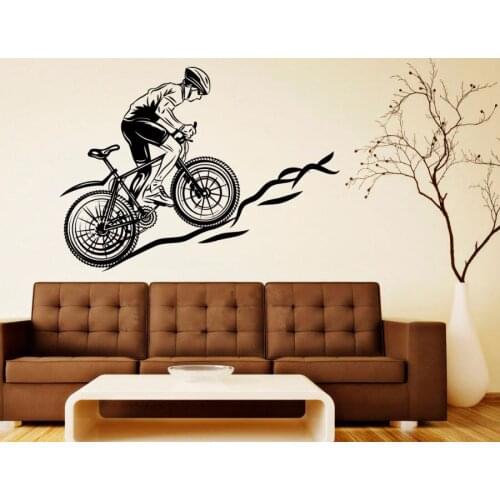 Cool Sport Bicycle Mountain Bike Decals Wall Vinyl Stickers Home Decor Living Room Bedroom Removable Art Murals 3YD7