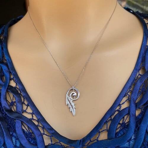 Leafy Fantasy 925 Sterling Silver Necklace Women Girls Gift Jewelry Accessories Fashion Handmade Elegant Chain