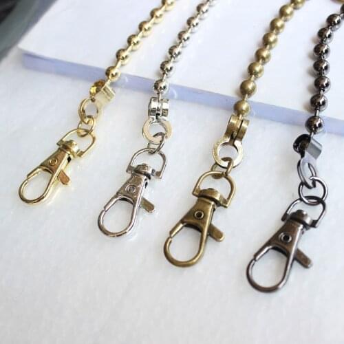 120cm Metal Beaded Chain DIY Purse Chain With Lobster Clip Shoulder Bag Strap Accessories For Bags Replacement Handbag Handles