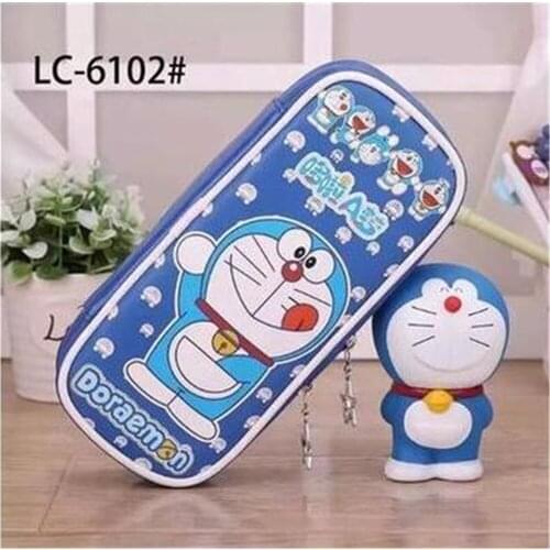 Fashion Cartoon PU Leather Pen Pencil Case Large Capacity Pencilcase School Supplies Woman Makeup Handbag Cosmetics Make Up Bag