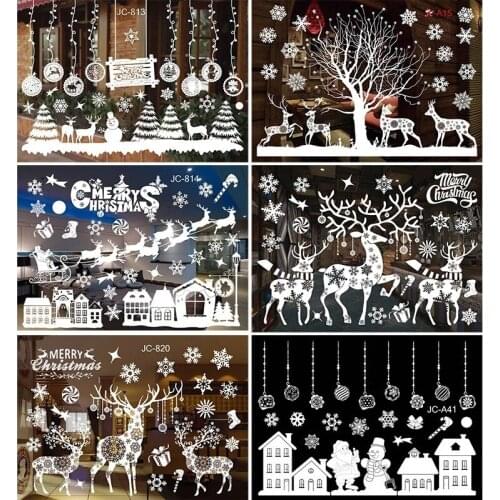 Merry Christmas Decorations Paste Window Paste Stickers Christmas Ornaments Christmas Tree Decor Navidad Xmas Gift New Year 2022