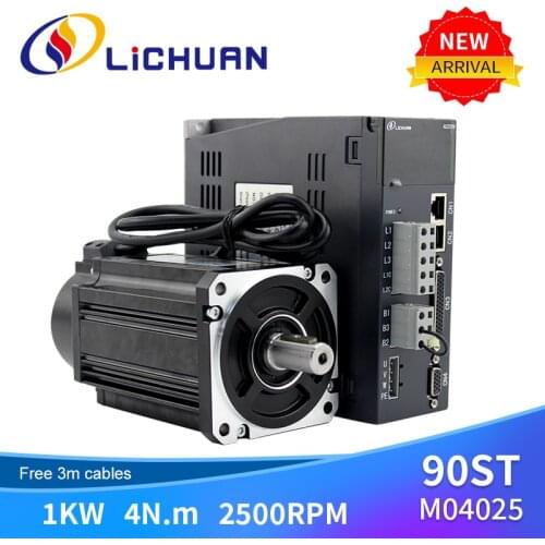 Lichuan 220v single phase or 3 phase nema34 LCMT-10M02-90M04025 4N.m 2500rpm AC Servo Motor