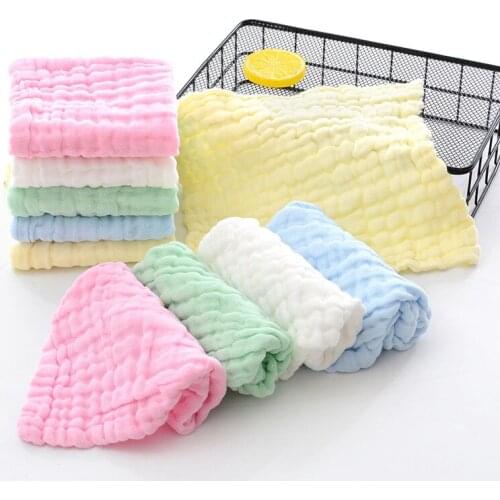 5pcs/pack Six-layer Gauze Cotton Square Towel Baby Towel Newborn Saliva Towel Baby Supplies Face Cleaning