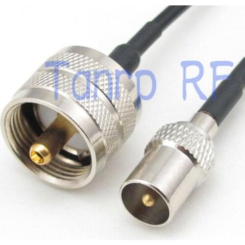 RF connector adapter 30inch TV male plug to PL259 PL-259 UHF male plug 75cm Pigtail coaxial jumper RG174 extension cord cable