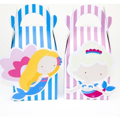 Mermaid Favor Box Candy Box Gift Box Cupcake Box Boy Kids Birthday Party Supplies Decoration Event Party Supplies