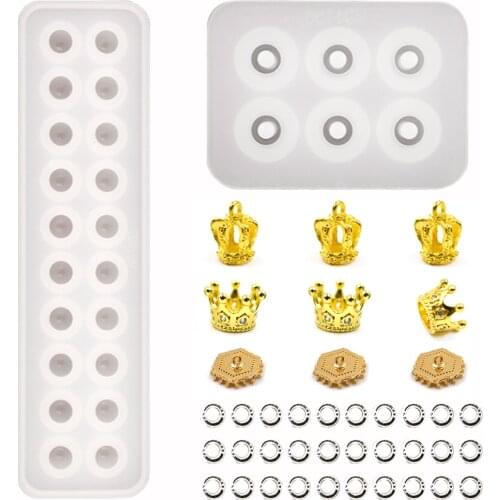 JF052 DIY Resin Silicone Mold Coaster Hairpin Necklace Pendant Spherical Perfume Bottle Eyelash Storage Box Letter Wind Chime