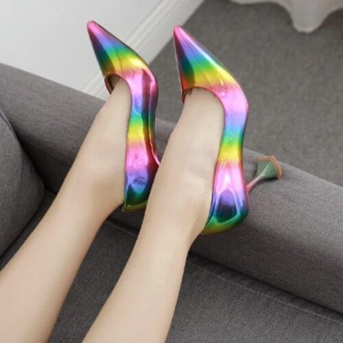 Pink Pointed Toe Clear PVC High Heel Pumps Stiletto Heels Neon Yellow Heel Color Patchwork Wedding Shoes womens mk8