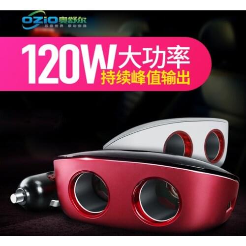 Oshur One drag two car Charger dual USB One point two car cigarette light transfer plug dx2e
