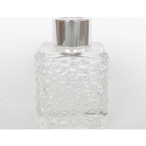 5pcs/lot 80ml Water-cube Reed Diffuser Bottles 5*5*8cm, Weight 208g Metal Silver/Gold/Black Cap Plastic Stopper Free Shipping