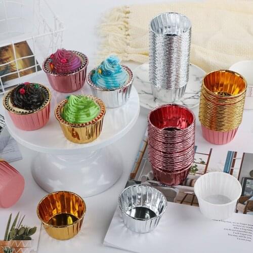 50pcs/lot Disposable Oil-proof Baking Cake Paper Cup High Temperature Resistant Muffin Cup Baking Cake Topper Cup Paper Holder