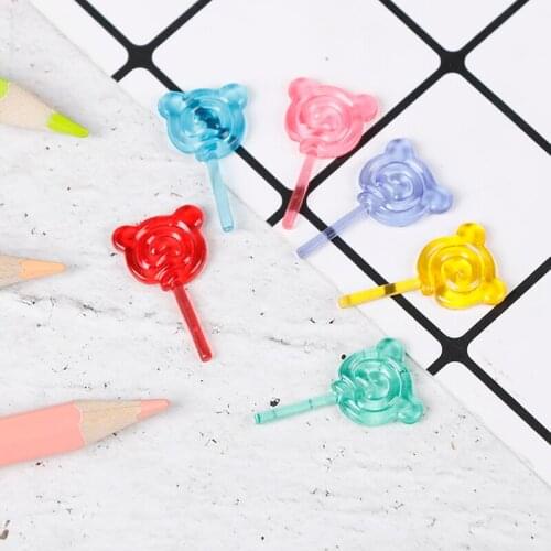 6Pcs 1:12 Scale Doll Accessories Bear Shape Lollipop Simulation For Dollhouse Miniature Toy Doll Mini Resin Food Kitchen Gift