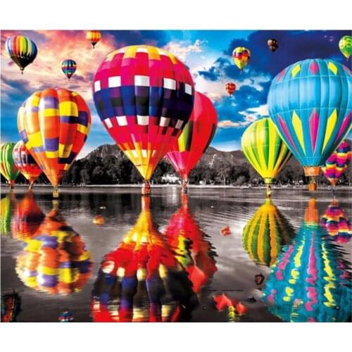 Diamond Embroidery Painting Hot Air Balloon Mosaic Rhinestones Stickers Wall Decor Puzzle Picture Toy Diamond Dotz Large Size
