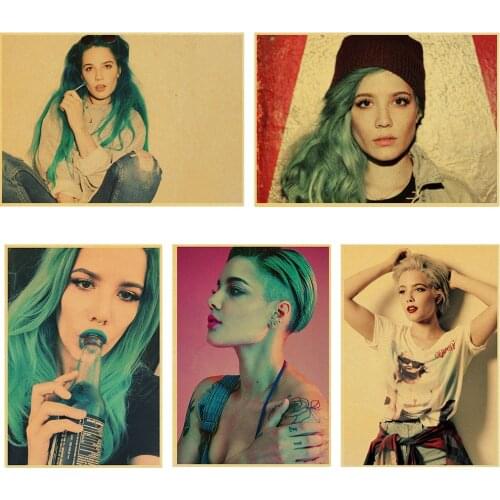 American Singers Halsey Retro Poster Canvas Painting Home Decor Wall Art Picture Photos for Childrens Room Wall Decor Posters