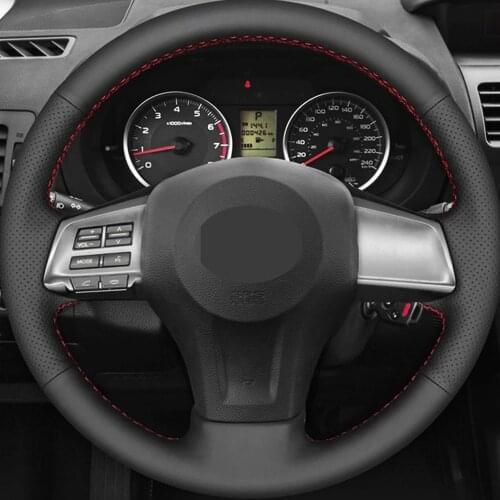 DIY Genuine Leather Car Accessories Steering Wheel Cover For Subaru Forester 2013-2016 Legacy Outback 2012-2014 XV 2011-2015
