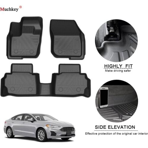 Car Floor Mats For Ford Fusion 2017-2020 TPE Non-Slip Foot Pad Waterproof Rubber Carpets Auto Automobile Interior Accessories